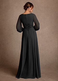 Azazie Yorba 신부의 어머니 드레스 A라인 레이스 쉬폰 플로어 길이 드레스 image3