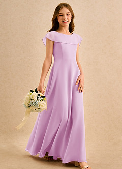 Azazie Kittie Girls Formal Flower Girl Klänningar Klä A-Line i Chiffong image4