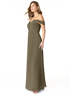 Azazie Kaitlynn Bridesmaid Dresses Willow Green Empire Ruched Chiffon Convertible Dress image3