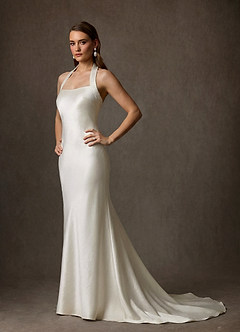 Azazie Marielle Abiti da Sposa Abito A-Line in ammaliatore Bianco Antico image6