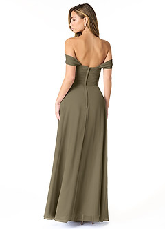 Azazie Kaitlynn Bridesmaid Dresses Willow Green Empire Ruched Chiffon Convertible Dress image2