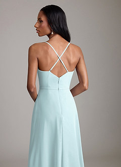 Azazie Naeem Bridesmaid Dresses Mist A-Line V-Neck Ruffle Chiffon Dress image7