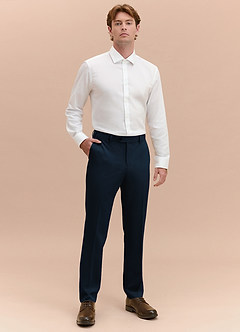 front William Navy Blue Comfort Blend Dress Pants