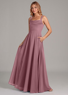 Azazie Shaude Bridesmaid Dresses Amethyst A-Line Pleated Chiffon Dress image4
