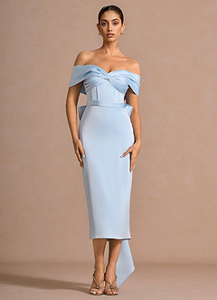 Andrea Sky Blue Midi Dress image3