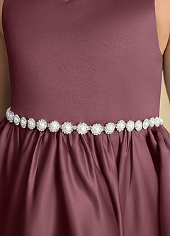 Azazie Julietta Flower Girl Dresses Sangria Ball-Gown Convertible Tulle Dress image10
