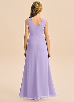 Azazie Floris Junior Lilac A-Line Pleated Chiffon Dress image3