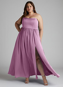 Azazie Morana Brautjungfernkleider Wandelbar A-Linie Schulterfrei Stretch-Satin Kleid Blauregen image11