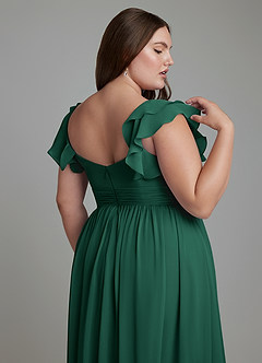 Azazie Anaya Bridesmaid Dresses Emerald A-Line Sweetheart Neckline Chiffon Dress image9