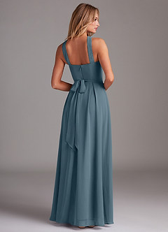 Azazie Dixie Bridesmaid Dresses Twilight A-Line Halter Pleated Chiffon Dress image2