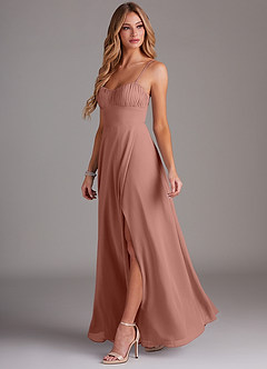 Azazie Breonna Bridesmaid Dresses Cedar Rose A-Line Sweetheart Neckline Chiffon Dress image3