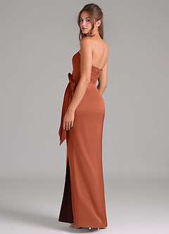 Azazie Jamie Bridesmaid Dresses Cedar Rose A-Line Strapless Stretch Satin Convertible Dress image5