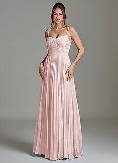 Azazie Catie Bridesmaid Dresses Blushing Pink A-Line Sweetheart Neckline Chiffon Dress image1
