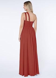 Azazie Molly Final Sale Dusty Blue A-Line One Shoulder Chiffon Dress image3