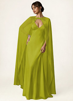 Azazie Knot-Front Chiffon Long Cape