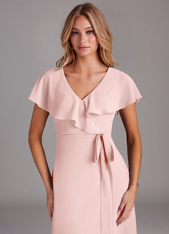 Azazie Lainey Brudtärnklänningar Klä av A-Linje i Chiffong med fickor Puderrosa image6