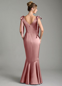 Azazie Alena Bridesmaid Dresses Dusty Rose Mermaid Pleated Stretch Satin Dress image2