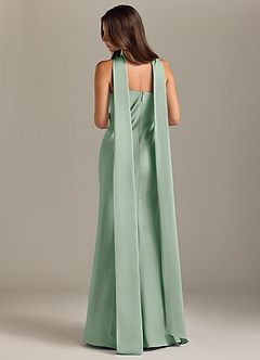 Azazie Kinsley Bridesmaid Dresses Agave Mermaid Side Slit Stretch Satin Dress image2