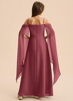 Azazie Moana Junior Linia A Pofałdowany Szyfon Długość podłogi Młodsza druhna Sukienka image5