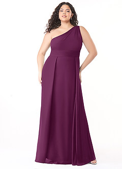 Azazie Dallas Bridesmaid Dresses Raspberry A-Line One Shoulder Chiffon Dress image25