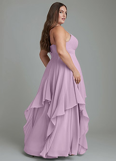 Azazie Zaina Robes de demoiselle d'honneur Robe Trapèze en Mousseline de soie Glycine image2