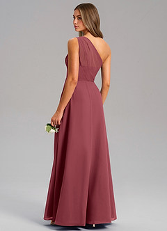 Azazie Phaedra Brautjungfernkleider A-Linie One-Shoulder Chiffon Kleid Merlot image7