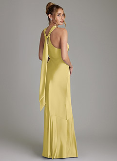 Azazie Reign Bridesmaid Dresses Canary Mermaid Pleated Stretch Satin Dress image7