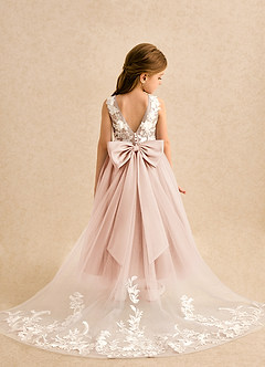 Azazie Mixie Flower Girl Dresses English Rose Ball-Gown Lace Dress image1