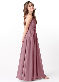 Azazie Astrid Junior Vintage Mauve A-Line Floral Chiffon Dress image5