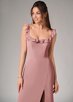 Azazie Callie Brautjungfernkleider Wandelbar Meerjungfrau-Linie Seitliche Cut-Outs Chiffon Kleid Altrosa image6
