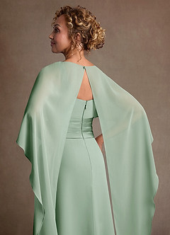 Azazie Marilla Klänningar till brudens mor Klä A-Line i Chiffong Plisserad Agave image7