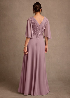 Azazie Tilda Abiti per la Madre della Sposa Abito A-Line in Chiffon Pizzo Rosa Polverosa image2
