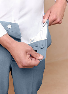 front James Dusty Blue Structured Stretch Dress Pants