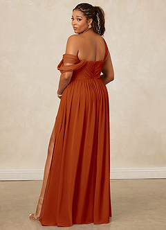 Christian Siriano Bridal for Azazie 1014 Bridesmaid Dresses Paprika A-Line Off the Shoulder Chiffon Dress image11