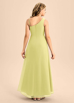 Azazie Brooke Junior Lemon Sorbet A-Line Side Slit Chiffon Dress image2