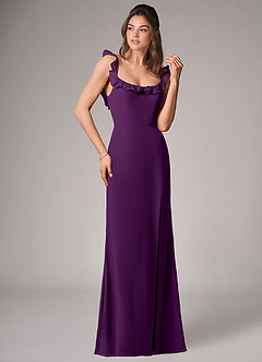 Azazie Callie Bridesmaid Dresses Grape Mermaid Side Slit Chiffon Convertible Dress image3