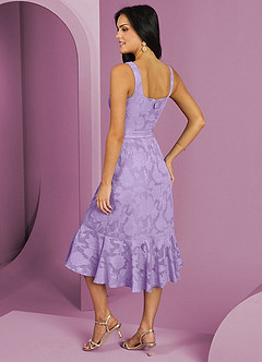 Barbie ♥ Azazie Bridesmaid Dresses Lilac A-Line with Pockets Floral Burnout Dress image8