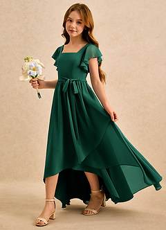Azazie Milly Girls Formal Flower Girl Klänningar Klä A-Line i Chiffong Plisserad image6