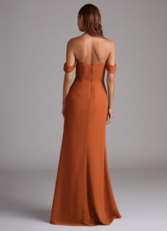 Azazie Saige Bridesmaid Dresses Cinnamon A-Line Off the Shoulder Chiffon Convertible Dress image7