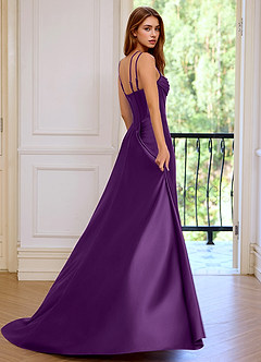 Montserrat Grape Rhinestones Stretch Satin Prom Dress image7