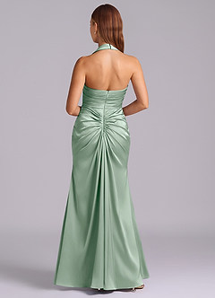 Azazie Destiny Bridesmaid Dresses Agave Mermaid Sweetheart Neckline Stretch Satin Dress image2