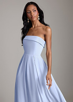 Azazie Lucienne Bridesmaid Dresses Ice A-Line Strapless Chiffon Convertible Dress image4