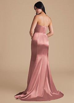Azazie Aura Bridesmaid Dresses Dusty Rose Mermaid Metallic Satin Convertible Dress image3