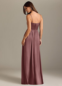 Azazie Calianna Bridesmaid Dresses Vintage Mauve A-Line Off the Shoulder Stretch Satin Convertible Dress image2