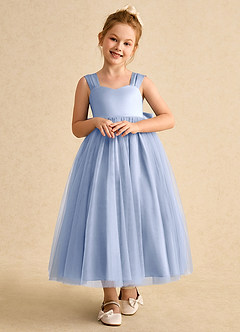 Azazie Chickadee Flower Girl Dresses Ice Ball-Gown Sweetheart Neckline Matte Satin Dress image5