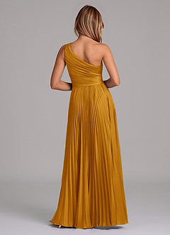 Azazie Lyrica Bridesmaid Dresses Butterscotch A-Line One Shoulder Stretch Satin Dress image8