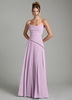 Azazie Gabriela Bridesmaid Dresses Frosted Lilac A-Line Corset Chiffon Dress image7