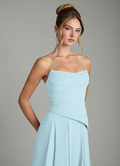 Azazie Gabriela Jurken voor bruidsmeisjes Jurk van Chiffon met A-Lijn Korset Wolkenblauw image10