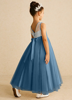 Azazie Tay Flower Girl Dresses Bermuda A-Line Sequins Tulle Dress image5