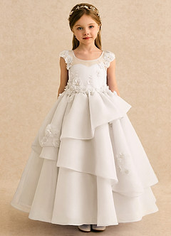 Azazie Mimie Sukienki dla dziewczynek sypiących kwiaty Suknia balowa Dekolt w kształcie serca Organza Długość kostki Sukienka image3